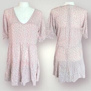 AMERICAN EAGLE NWT BOHO COUNTRY WESTERN COTTAGE TIERED VNECK FLORAL DRESS MEDIUM